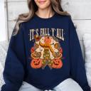 XL Navy It's Fall Y'all Jack O Lantern Halloween Autumn Vintage Inspired Seasonal Sweatshirt