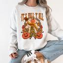 XL Ash Light Gray It's Fall Y'all Jack O Lantern Halloween Autumn Vintage Inspired Seasonal Sweatshirt