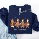  Just a Cozy Goose, Autumn Goose Floral Pumpkin Spice Autumn Comfort Edition Sweatshirt