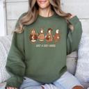 XL Military Green Just a Cozy Goose, Autumn Goose Floral Pumpkin Spice Autumn Comfort Edition Sweatshirt