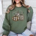 XXXL Military Green Leopard Print Pumpkins For Halloween And Autumn Festive Fashion Season Sweatshirt