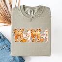  Mama, Pumpkin Pattern Leopard-Print Pumpkins Watercolor Bouquet Comfort Colors Tee