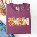 XXXL Berry Red Mama, Pumpkin Pattern Leopard-Print Pumpkins Watercolor Bouquet Comfort Colors Tee
