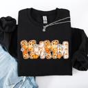Small Black Mama Pumpkin Pattern Halloween Autumn Festive Cozy Seasonal Pumpkin Theme Sweatshirt