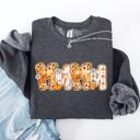 XL Dark Gray Heather Mama Pumpkin Pattern Halloween Autumn Festive Cozy Seasonal Pumpkin Theme Sweatshirt