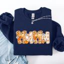 XXL Navy Mama Pumpkin Pattern Halloween Autumn Festive Cozy Seasonal Pumpkin Theme Sweatshirt