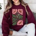  Pink Poppies Vintage Boho Nature Floral Pattern Artwork For Cozy Everyday Wear Sweatshirt