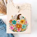 XXL Ivory Cream Pumpkin Floral Watercolor Leopard Print Pumpkins Bouquet Halloween Fall Comfort Colors Tee