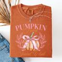  Pumpkin Patch Social Club Watercolor Leopard Print Pumpkins Hand Painted Bouquet Autumn Harvest Comfort Colors Tee