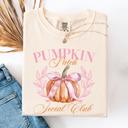 XXXL Ivory Cream Pumpkin Patch Social Club Watercolor Leopard Print Pumpkins Hand Painted Bouquet Autumn Harvest Comfort Colors Tee