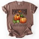 Large Espresso Brown Pumpkin Patch Leopard Print Watercolor Pumpkins And Bouquet Autumn Comfort Colors Tee