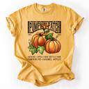 Large Mustard Pumpkin Patch Leopard Print Watercolor Pumpkins And Bouquet Autumn Comfort Colors Tee