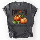 XXXL Pepper Dark Gray Pumpkin Patch Leopard Print Watercolor Pumpkins And Bouquet Autumn Comfort Colors Tee