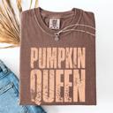 Small Espresso Brown Pumpkin Queen Watercolor Leopard Print Pumpkins Bouquet Autumn Harvest Charm Comfort Colors Tee