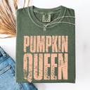 Small Moss Dark Green Pumpkin Queen Watercolor Leopard Print Pumpkins Bouquet Autumn Harvest Charm Comfort Colors Tee