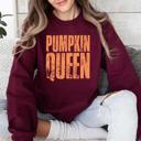  Pumpkin Queen Autumn Floral Sunflowers Harvest Cozy Knit Warm Nights Graphic Sweatshirt