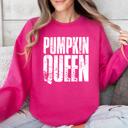 XXXL Crunchberry Bright Pink Pumpkin Queen Autumn Floral Sunflowers Harvest Cozy Knit Warm Nights Graphic Sweatshirt
