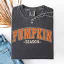 XXL Pepper Dark Gray Pumpkin Season Classic Varsity Halloween Fall Autumn Watercolor Leopard Pumpkins Bouquet Comfort Colors Tee