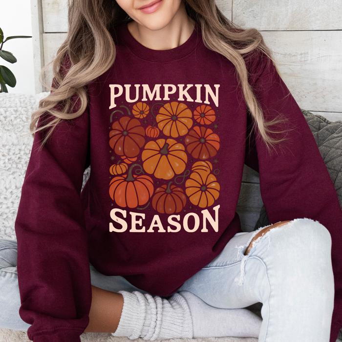 Cozy Autumn Floral Sunflower Pumpkin Motif With Autumnal Glow And Rustic Charm Sweatshirt
