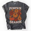 Large Pepper Dark Gray Pumpkin Queen Watercolor Leopard Pumpkins and Hand Painted Bouquet Autumn Harvest Comfort Colors Tee