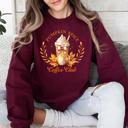 Medium Maroon Pumpkin Spice Coffee Club Autumnal Coffeehouse Vibes Cozy Fall Scene Sweatshirt