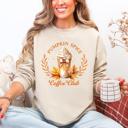 XL Sand Pumpkin Spice Coffee Club Autumnal Coffeehouse Vibes Cozy Fall Scene Sweatshirt