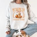 Large Ash Light Gray Pumpkin Spice Social Club Autumn Night Watercolor Illustration Edition Sweatshirt