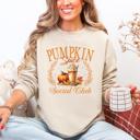 Medium Sand Pumpkin Spice Social Club Autumn Night Watercolor Illustration Edition Sweatshirt
