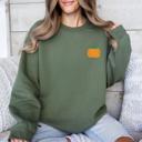 XXL Military Green Pumpkin Halloween Fall Autumn Pocket Cozy Floral Sunflower Autumnal Design Sweatshirt