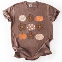 XXXL Espresso Brown Retro Halloween Watercolor Floral Pumpkin Pattern Autumn Fall Comfort Colors Tee