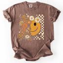 XXL Espresso Brown Mama Leopard Pumpkin Pattern Watercolor Bouquet Retro Smiley Halloween Autumn Flowers Comfort Colors Tee
