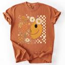 Large Yam Mama Leopard Pumpkin Pattern Watercolor Bouquet Retro Smiley Halloween Autumn Flowers Comfort Colors Tee