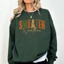 Medium Forest Dark Green Sweater Weather Fall Retro Varsity Autumn Pumpkin Cozy Vintage Harvest Seasonal Americana Fall Vibes Sweatshirt