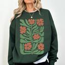  Terracotta Flower Botanical Vintage Boho Nature Autumn Harvest Bouquet Leopard Print Pumpkins Sweatshirt