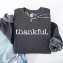  Thankful Minimalist Thanksgiving Autumn Fall Cozy Knit Cotton Premium Seasonal Warm Sweatshirt