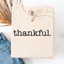 Small Ivory Cream Thankful, Fall, Thanksgiving, Minimalist, Autumn, Thanksgiving, Comfort Colors Tee