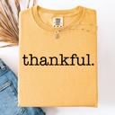 Large Mustard Thankful, Fall, Thanksgiving, Minimalist, Autumn, Thanksgiving, Comfort Colors Tee