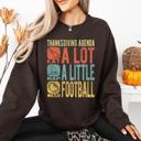  Thanksgiving Agenda Turkey Football Autumn Fall Themed Graphic Print Cozy Sweatshirt