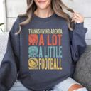 XL Dark Gray Heather Thanksgiving Agenda Turkey Football Autumn Fall Themed Graphic Print Cozy Sweatshirt