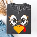 Small Pepper Dark Gray Thanksgiving Teacher Turkey Leopard Print Watercolor Design Collection Comfort Colors Tee