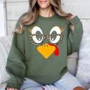  Thanksgiving Teacher Turkey Leopard Print Autumn Festive Cozy Classroom Style Sweatshirt