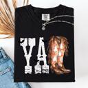 Medium Black Y'all Cowboy Boots Western Halloween Autumn Fall Watercolor Graphic Comfort Colors Tee