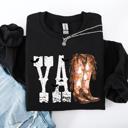 XL Black Y'all Cowboy Boots Western Halloween Autumn Floral Sunflower Pumpkin Festive Sweatshirt