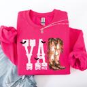 Medium Crunchberry Bright Pink Y'all Cowboy Boots Western Halloween Autumn Floral Sunflower Pumpkin Festive Sweatshirt