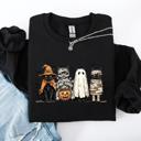XXL Black Halloween Black Cat Pumpkin Ghost Cats Retro Gothic Autumn Sweatshirt