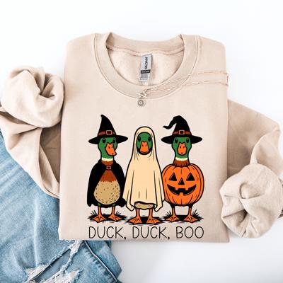 Duck Duck Boo Halloween Goose Ghost Witch Trick or Treat Spooky Season Sweatshirt