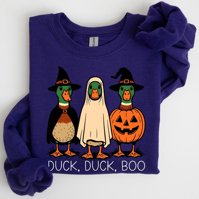 Duck Duck Boo Halloween Goose Ghost Witch Trick or Treat Spooky Season Sweatshirt