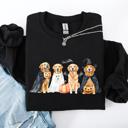 XXXL Black Adorable Halloween Dogs, Bats, Pumpkins, Spooky Witch Patchwork Retro Sweatshirt