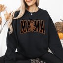  Halloween Mama Ghost Checkered Leopard Pumpkin Vintage Retro Spooky Pattern Graphic Sweatshirt