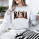 XL Ash Light Gray Halloween Mama Ghost Checkered Leopard Pumpkin Vintage Retro Spooky Pattern Graphic Sweatshirt